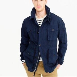 J CREW Men's Navy Blue Outerwear Field Jacket NX-631 Military Size XS